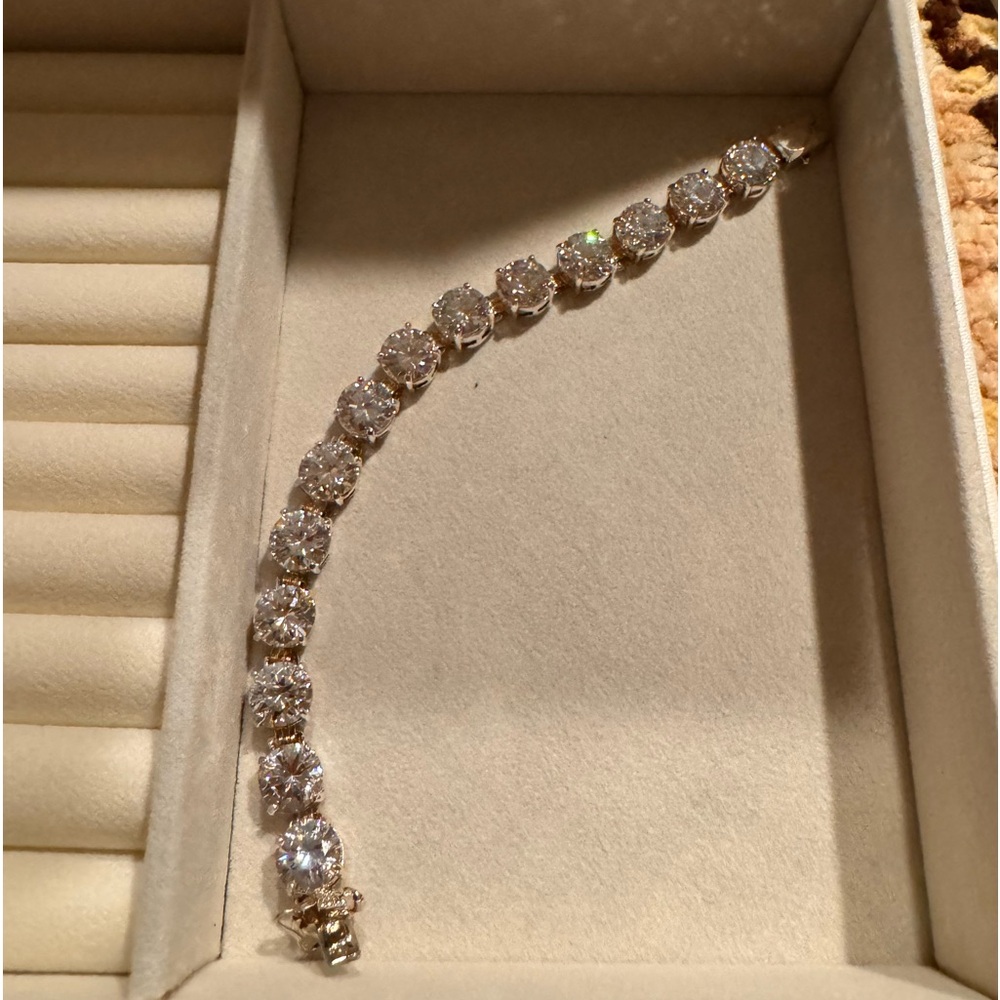 Vintage diamond tennis bracelet 925 cubic zirconia 8 inch new purchased in 1995